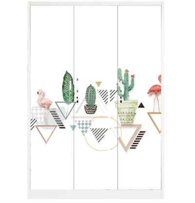 3 Qhov Rooj Steel Wardrobe